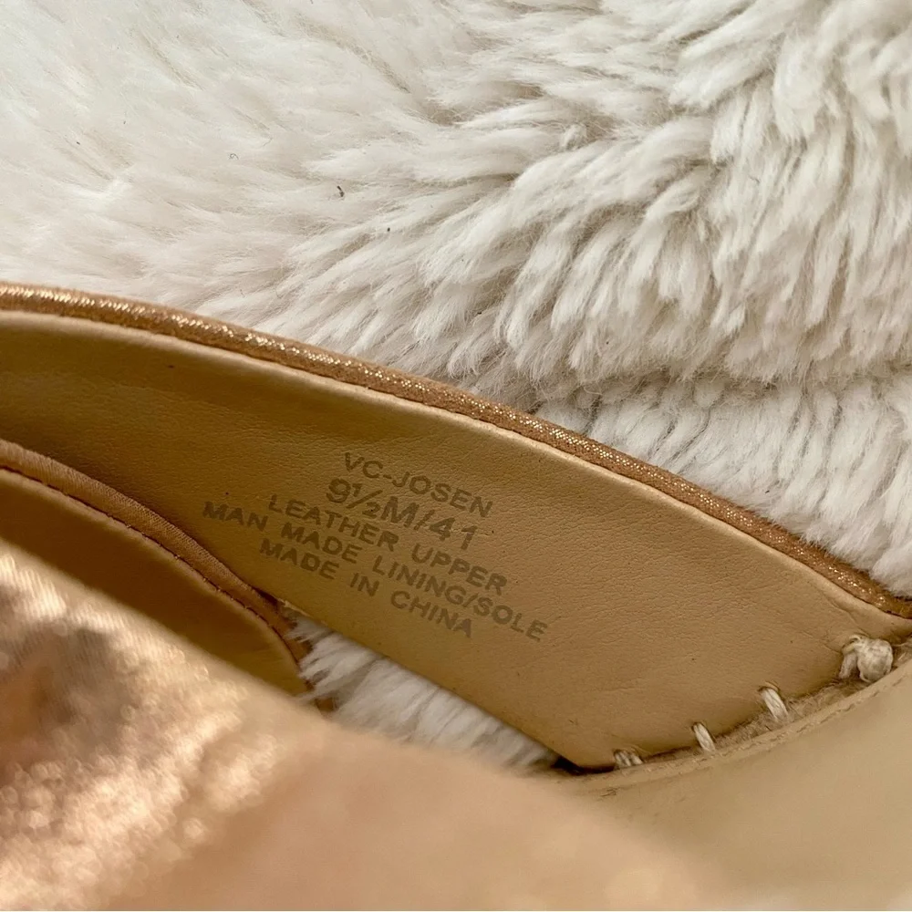 Vince Camuto Rose Gold Espadrilles Wedge Sandals Size 9.5